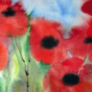 Poppyred - Watercolor - 11x15 in.